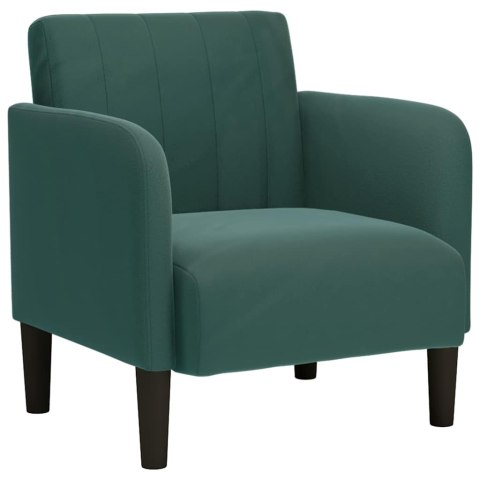SOFA FOTEL Z PODŁOKIETNIKAMI CIEMNOZIELONY 54CM AKSAMIT