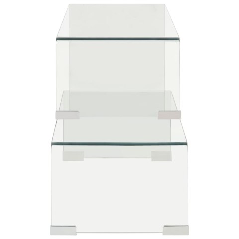 2-CZĘŚCIOWY STOLIK KAWOWY 90X30X20/110X30X40CM SZKŁO