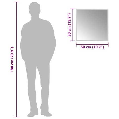 LUSTRO ŁAZIENKOWE Z LED 50X50CM