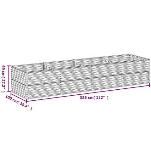 PODWYŻSZONA DONICA 386X100X69CM STAL KORTENOWSKA