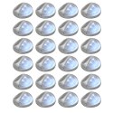 VidaXL Solarne lampy ścienne LED do ogrodu, 24 szt., okrągłe, srebrne