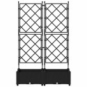 DONICA OGRODOWA Z TRELLEM 2 SZT. CZARNY 80X40X125.5CM PP