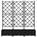 DONICA OGRODOWA Z TRELLEM 3 SZT. CZARNY 120X40X125.5CM PP