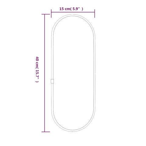 LUSTRO ŚCIENNE CZARNE 40X15CM OWALNE