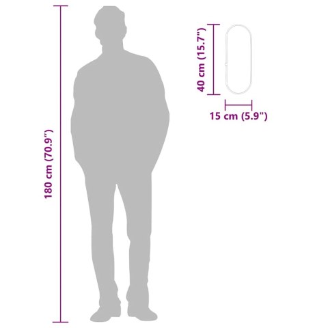 LUSTRO ŚCIENNE CZARNE 40X15CM OWALNE