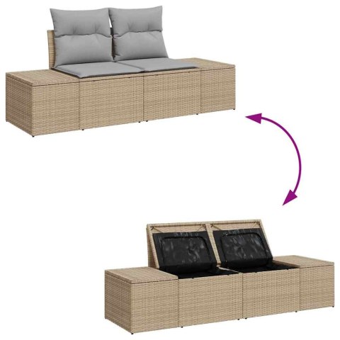 VidaXL Zestaw Sof na Ogród z poduszką 12 pcs Beżowy i jasnoszary