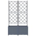 DONICA OGRODOWA Z TRELLEM 2 SZT. JASNOSZARY 80X40X143CM PP