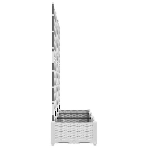 DONICA OGRODOWA Z TRELLEM 3 SZT. BIAŁY 120X40X125.5CM PP