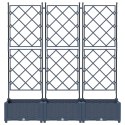 DONICA OGRODOWA Z TRELLEM 3 SZT. SZARY 120X40X125.5CM PP