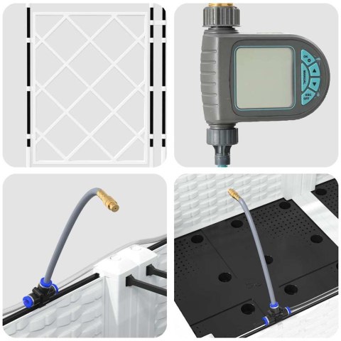 DONICE OGRODOWE BIAŁY 120X40X126CM STAL