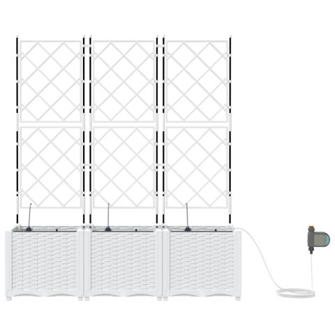 DONICE OGRODOWE BIAŁY 120X40X142CM STAL