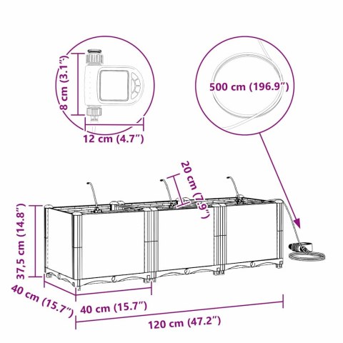 DONICE OGRODOWE BIAŁY 120X 40X 37.5CM STAL