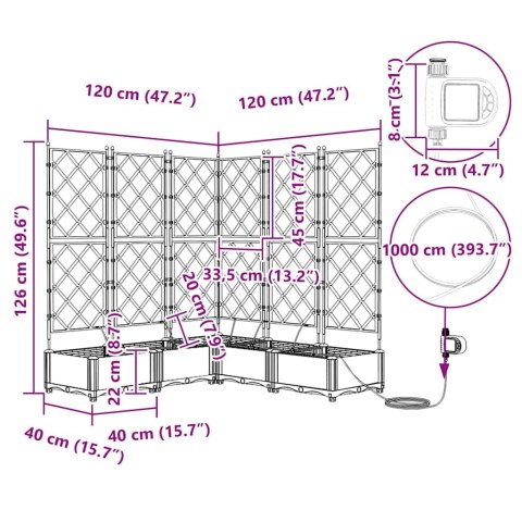 DONICE OGRODOWE CZARNY 120X 120X 126CM STAL