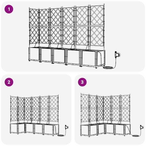 DONICE OGRODOWE CZARNY 120X120X142CM STAL