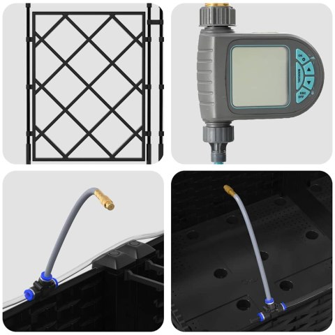 DONICE OGRODOWE CZARNY 120X40X126CM STAL