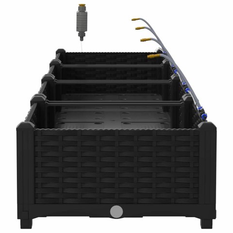 DONICE OGRODOWE CZARNY 160X40X22CM STAL