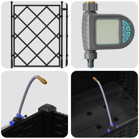 DONICE OGRODOWE CZARNY 40X 40X 126CM STAL