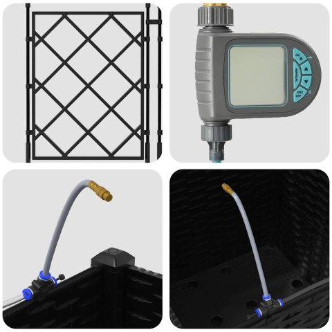 DONICE OGRODOWE CZARNY 40X 40X 142CM STAL