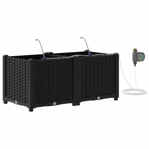 DONICE OGRODOWE CZARNY 80X40X37.5CM STAL