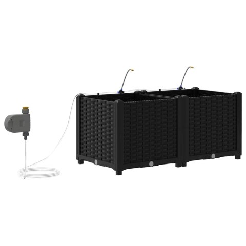 DONICE OGRODOWE CZARNY 80X40X37.5CM STAL