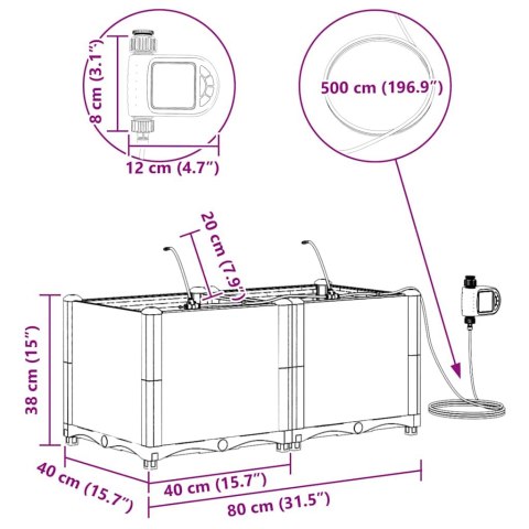 DONICE OGRODOWE CZARNY 80X40X37.5CM STAL