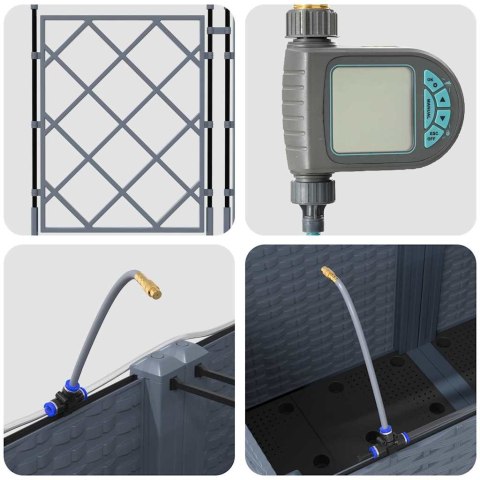 DONICE OGRODOWE JASNOSZARY 120X 120X 142CM STAL