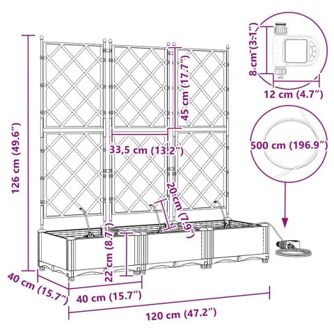 DONICE OGRODOWE JASNOSZARY 120X40X126CM STAL