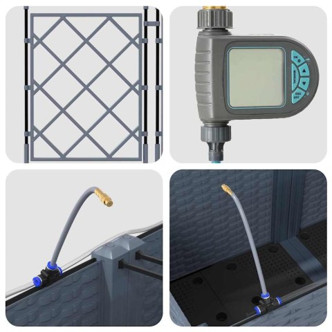 DONICE OGRODOWE JASNOSZARY 120X40X142CM STAL