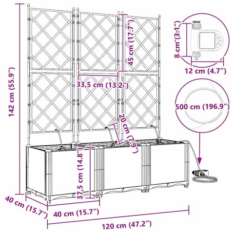 DONICE OGRODOWE JASNOSZARY 120X40X142CM STAL