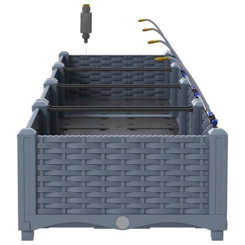 DONICE OGRODOWE JASNOSZARY 160X40X22CM STAL