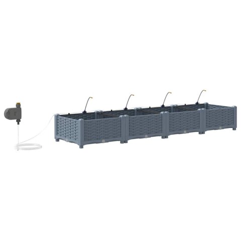 DONICE OGRODOWE JASNOSZARY 160X40X22CM STAL