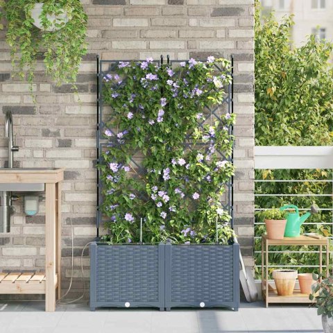 DONICE OGRODOWE JASNOSZARY 80X40X142CM STAL