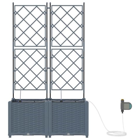 DONICE OGRODOWE JASNOSZARY 80X40X142CM STAL