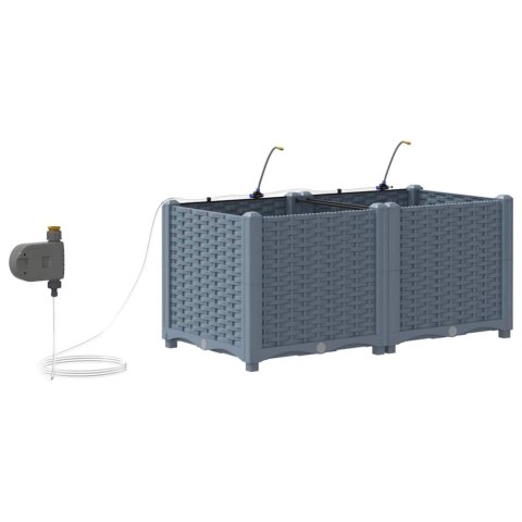 DONICE OGRODOWE JASNOSZARY 80X 40X 37.5CM STAL