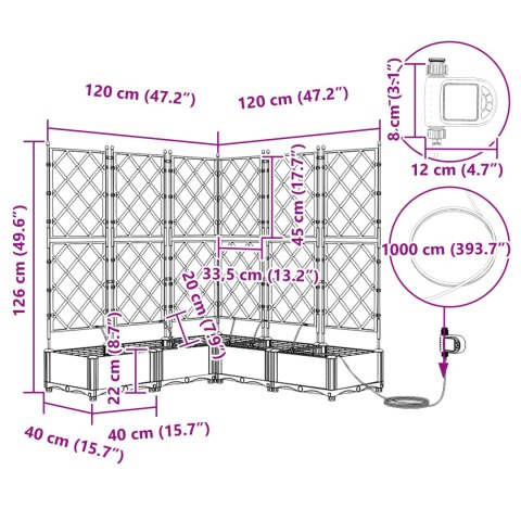 DONICE OGRODOWE SZARY 120X 120X 126CM STAL