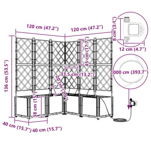 DONICE OGRODOWE SZARY 120X120X142CM STAL