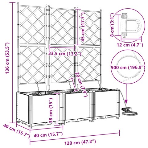 DONICE OGRODOWE SZARY 120X40X142CM STAL