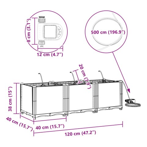 DONICE OGRODOWE SZARY 120X40X37.5CM STAL