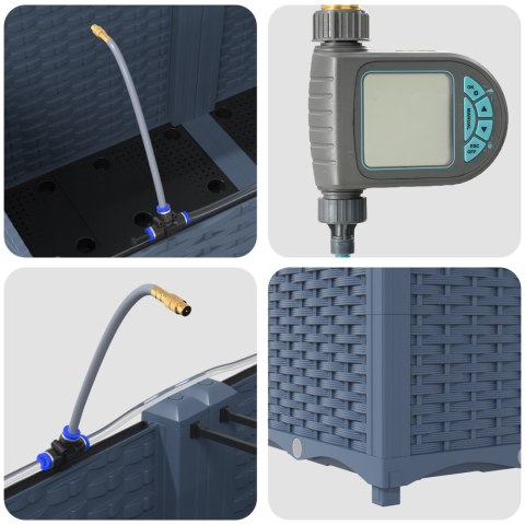 DONICE OGRODOWE SZARY 160X40X37.5CM STAL