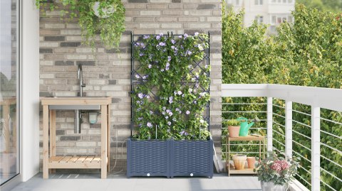 DONICE OGRODOWE SZARY 80X40X142CM STAL