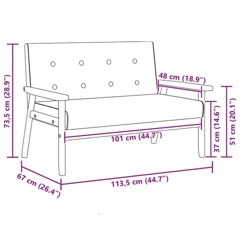 2-OSOBOWA SOFA CZARNA SKÓRA