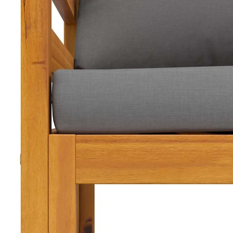 KRZESŁO OGRODOWE Z CIEMNOSZARYMI PODUSZKAMI DREWNO AKACJOWE