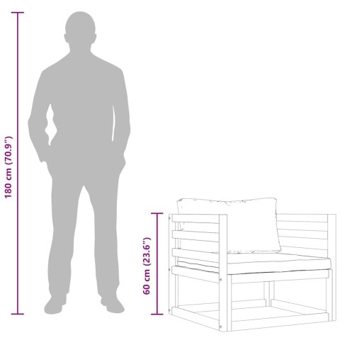 KRZESŁO OGRODOWE Z CIEMNOSZARYMI PODUSZKAMI DREWNO AKACJOWE