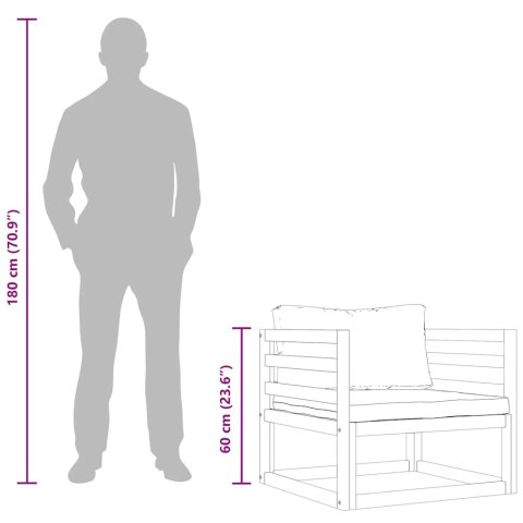 KRZESŁO OGRODOWE Z KREMOWYMI PODUSZKAMI LITE DREWNO AKACJOWE