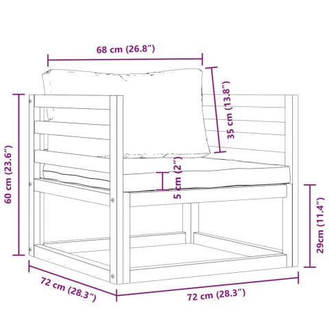 KRZESŁO OGRODOWE Z KREMOWYMI PODUSZKAMI LITE DREWNO AKACJOWE