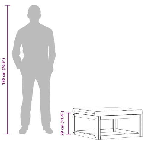 PODNÓŻEK Z KREMOWĄ PODUSZKĄ DREWNO AKACJOWE