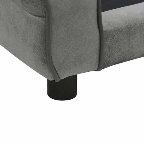 SOFA DLA PSA CIEMNOSZARA 72X45X30CM PLUSZOWA