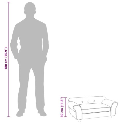 SOFA DLA PSA CIEMNOSZARA 72X45X30CM PLUSZOWA