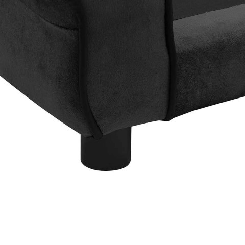 SOFA DLA PSA CZARNA 72X45X30CM PLUSZOWA