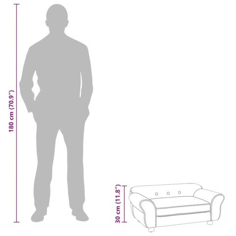 SOFA DLA PSA KREMOWA 72X45X30CM PLUSZOWA